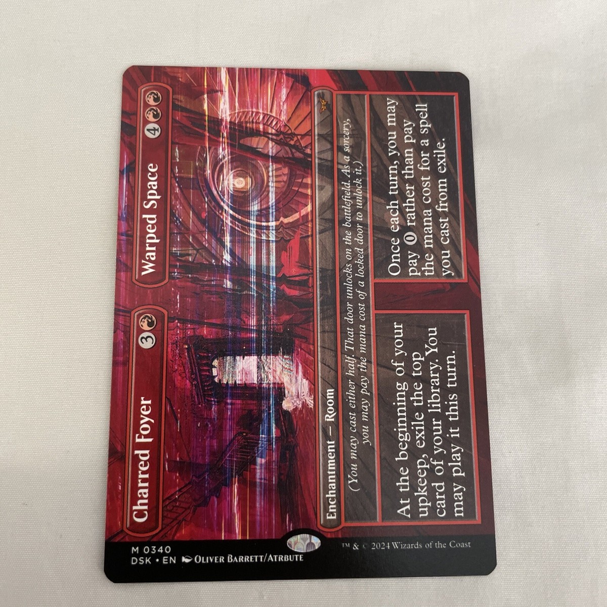 Charred Foyer Warped Space (Borderless) NM MTG Duskmourn Magic NM