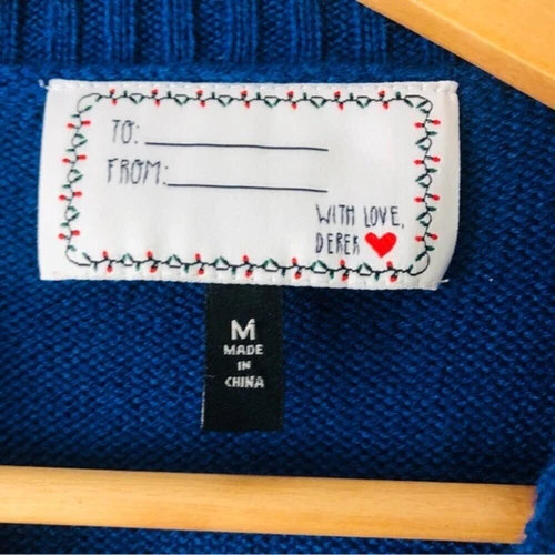 Derek Heart Sequin Penguin Winter Ugly Christmas Sweater Size Medium