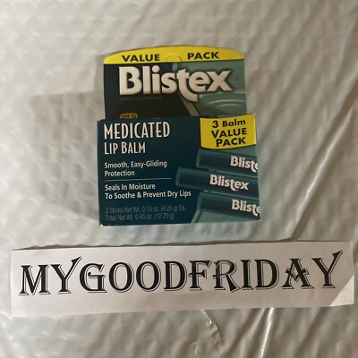 Blistex Medicated Lip Balm, 0.15 Ounce,3 Count (Pack of 1),SPF 15 Sun Protection