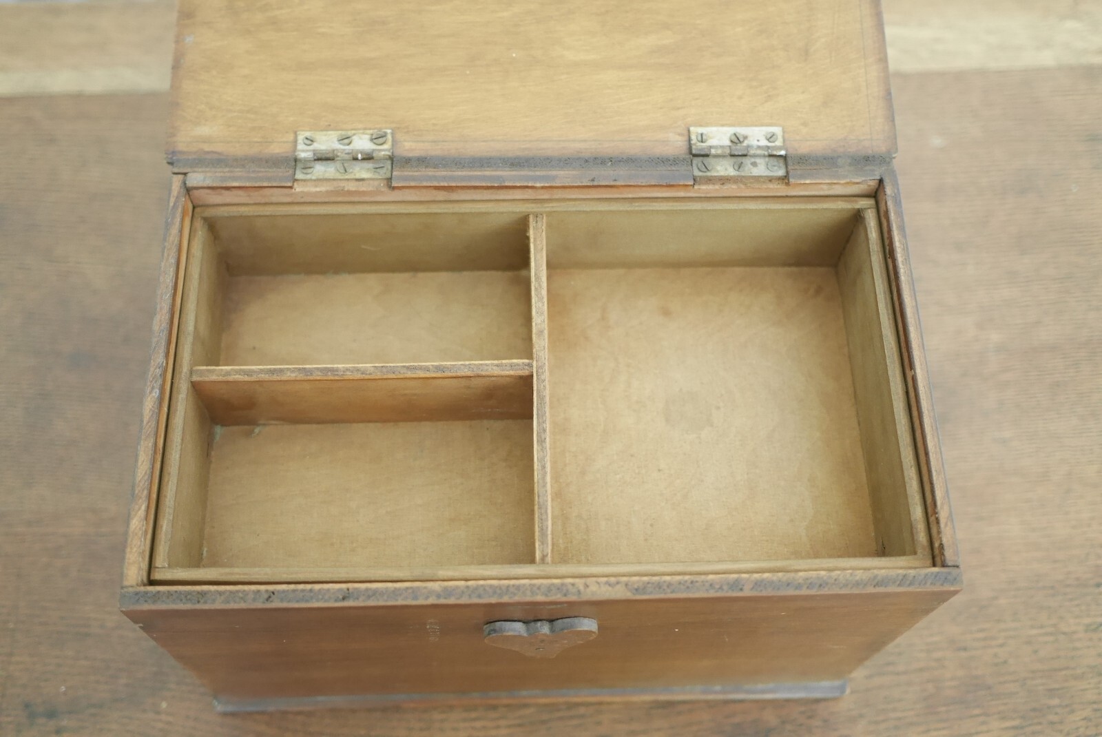 Vintage Mid Century Wooden Sewing Box eBay