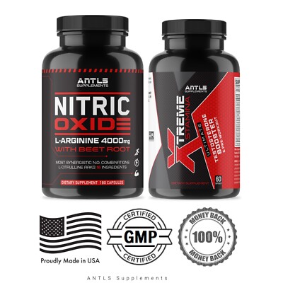 Nitric Oxide L-Arginine 4000mg Testosterone Booster Pre Workout Multivitamin Men