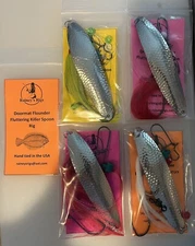DOORMAT FLUTTERING FLOUNDER (FLUKE) KILLER RIG (2) - HAMMERED SPOON
