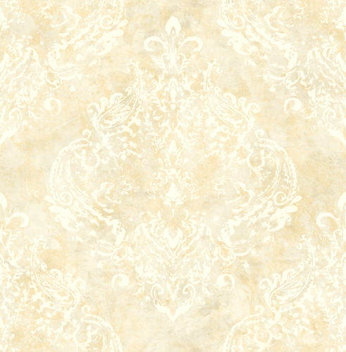 Damask Wallpaper Gold Cream Abstract Arts Crafts Style Samples Available |  eBay