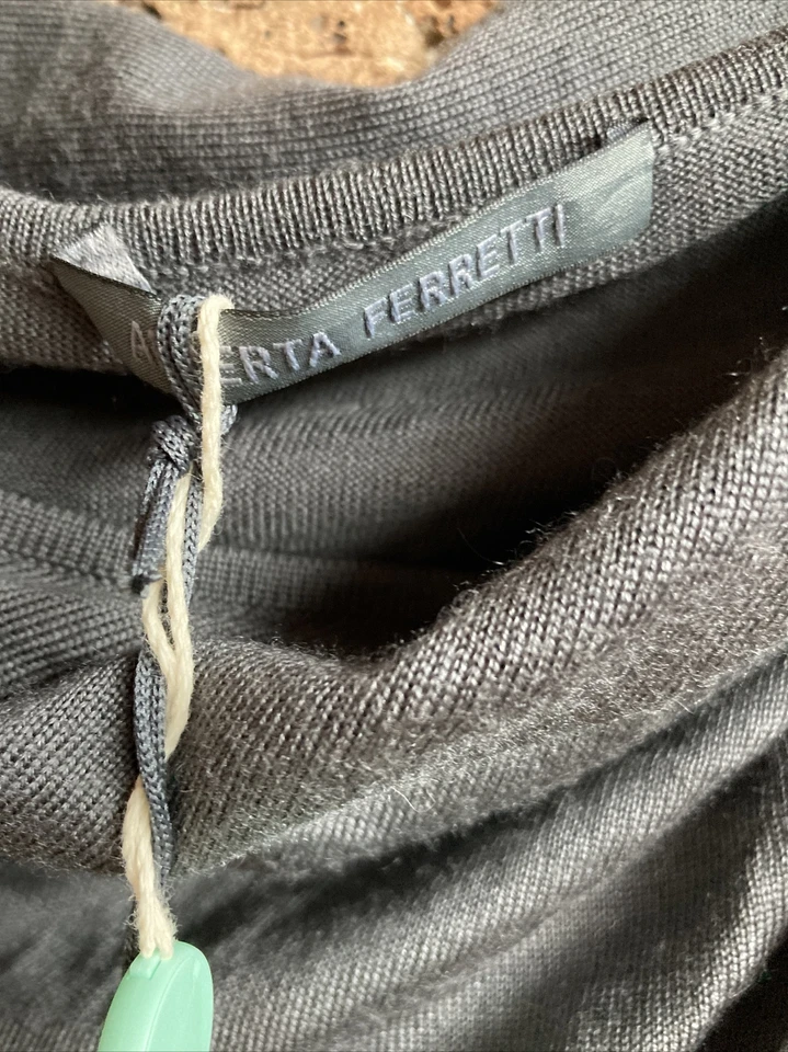 Top Alberta Ferretti lana seda gris nuevo con etiquetas Foto 4 de 4