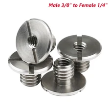 NPT Female 1/4" to Male 3/8" Thead Adapter Camera Mount Tripod Stainless Steel