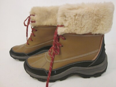 #ad Clarks Mazlyn Arctic Boots Size 9.5 Faux Fur Cuff Cozy Winter Neutral Outdoor $14.99