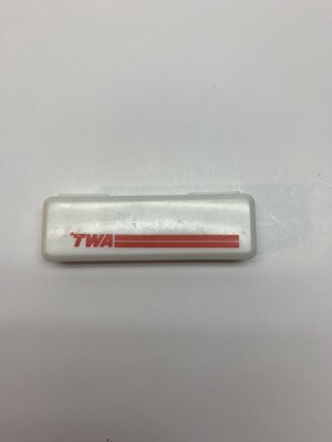 Vintage TWA Travel Toothbrush - white with TWO logo - signs of aging