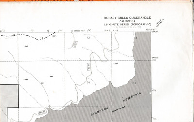 HOBART MILLS, Calif. quad, USFS Roads map  Sierra Nevada, Truckee area