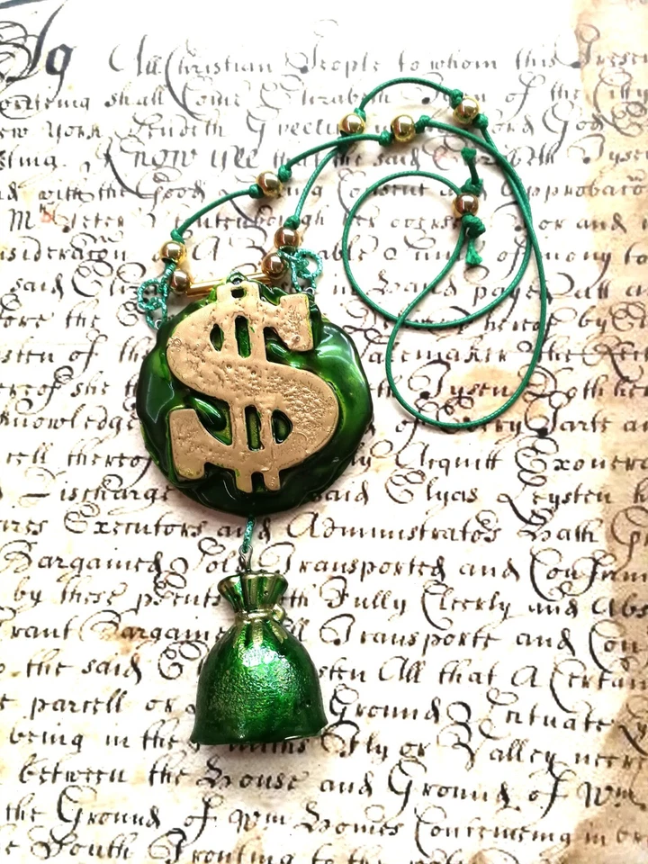 Pingente colar amuleto amuleto atração riqueza dinheiro talismã - Imagem 2 de 4