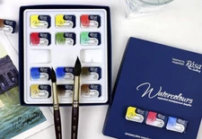 Watercolor Paint Set Artist Professional paint CLASSIC ROSA Gallery 12 pans