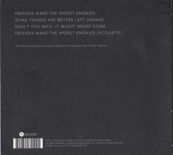 Paul Draper - EP Two (2016)  CD  NEW/SEALED  SPEEDYPOST - Image 3 of 3