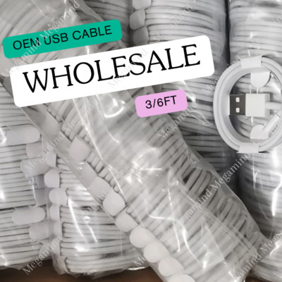 Wholesale Bulk Lot USB Cable 3Ft 6Ft For Apple iPhone 14/13/12/11/8 Charger Cord