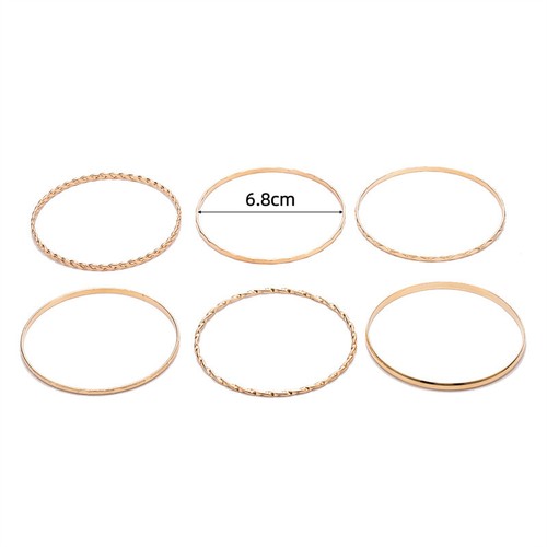 6Pcs/Set Women's Luxury Cuff Bangles Bracelets For Woman Wrist Bangles Fashi*k* - Picture 3 of 6