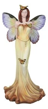 Whimsical Garden Spring Monarch Butterfly Fairy Standing Eyes Closed Figurine
