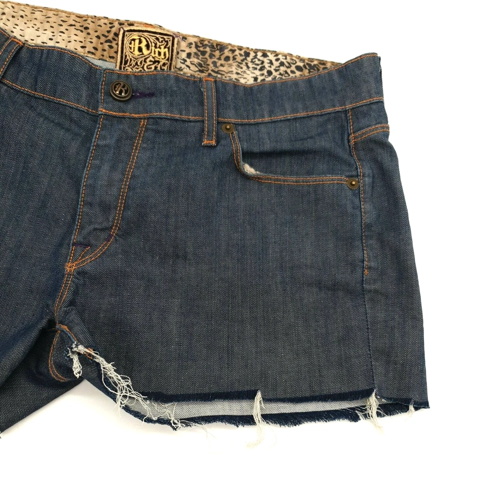 Pantalones Cortos Botines Rich & Skinny Para Mujer Talla 31 Denim Daisy Dukes 8" Tiro Oscuro Foto 2 de 4