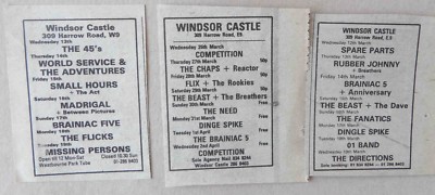 BRAINIAC 5 : 3 small Concert ADVERTS - 1980 