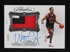 2019 Panini Flawless Horizontal 13/25 Wendell Carter Jr #HP-WCJ Patch Auto 3d3