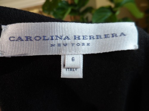 Carolina Herrera Black Wool Side Gathered Sheath Dress Size 6 - Picture 19 of 23