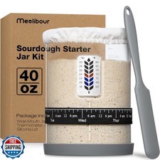 Premium Pro Sourdough Starter Jar Kit - 40oz Large Wide Mouth Sou