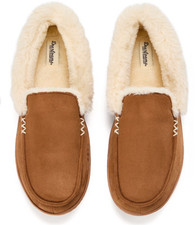 Dearfoams Cozy Comfort Men's Cuffed Moccasin Slippers
