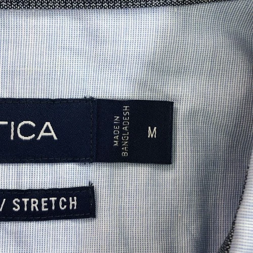 NEW Nautica Shirt Mens Medium Blue Long Sleeve Button Up Classic Fit Stretch image 11