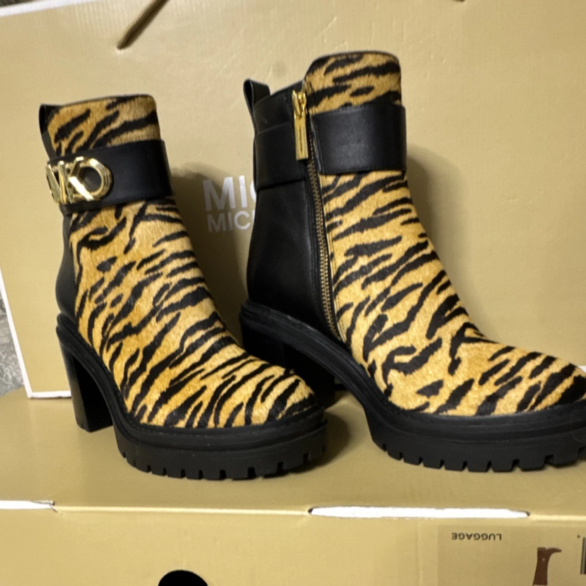 MICHAEL KORS ブラック イエロー ブーツ Michael Kors Black Ankle Boots for Women for sale | eBay