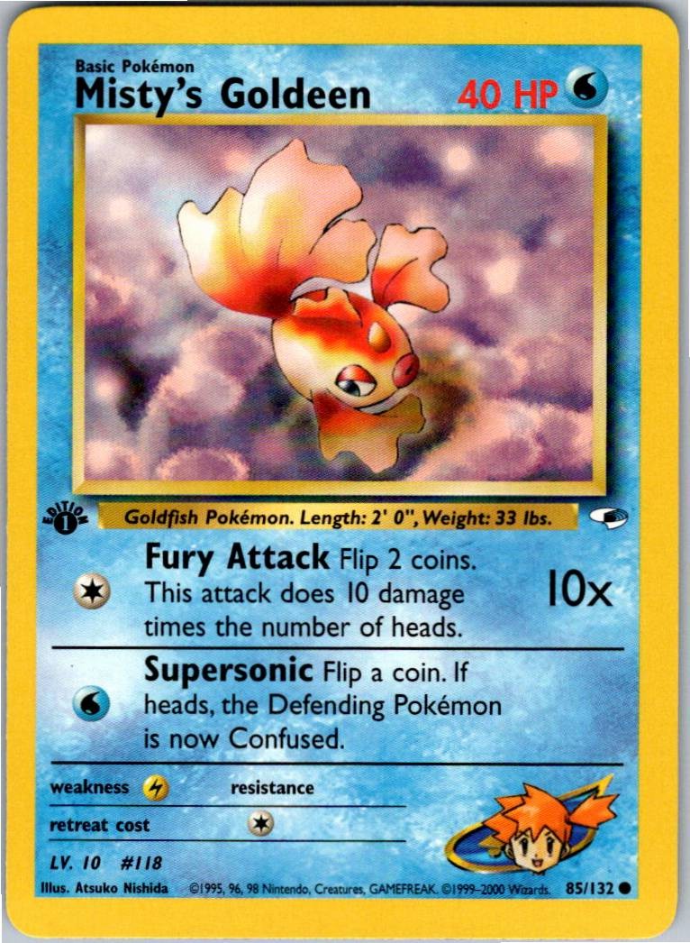 Misty's Goldeen (85) Common Gym Heroes 085/132 NM 1st Edition