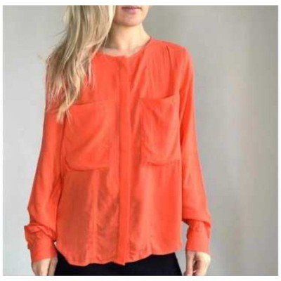 Maeve Anthropologie Women's Coral Career Clara Tunic Blouse Sz 12 Minimalist 