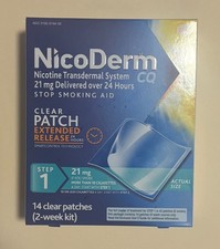 Nicoderm CQ Step 1 Nicotine Patches Stop Smoking 21 mg 14 CT EXP. 12/2026 