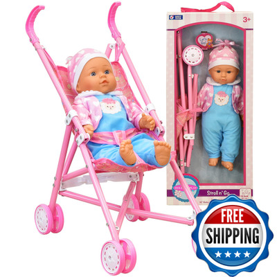 Dolls To Play My First Baby Doll Stroller Soft Body 16 Inch Baby Doll Included