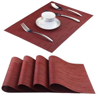 Vinyl PlacematsWashable Table Mats Easy to Clean Woven Placemats for Dining T...