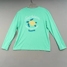 Life is Good T-Shirt Mens L Green Cotton Long Sleeve Crusher Lite Turtle