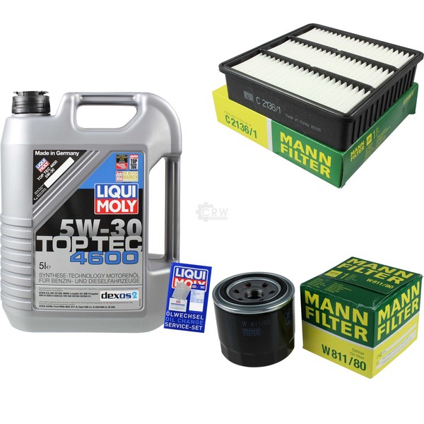 Mann Inspektionspaket 5L Liqui Moly Top Tec 5W-30 FüR Mitsubishi Outlander I 2.4-image