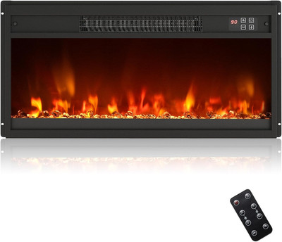 26'' Electric Fireplace Insert with Remote & Colorful Flame Effects