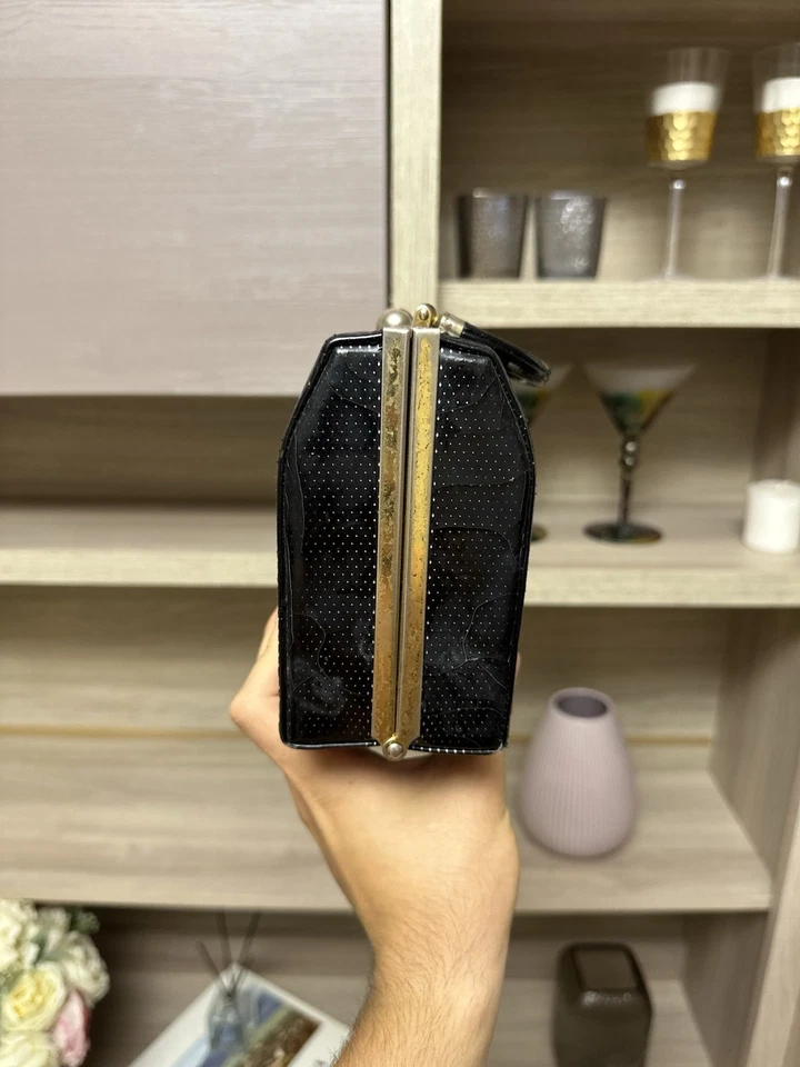 Gianni Versace Black Clutch Hand Bag Women’s 1980s 1990s Grail Vintage - Image 4 of 4