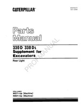 Caterpillar Cat 330D 330DL Excavator SUPPLEMENT Parts Catalog Manual