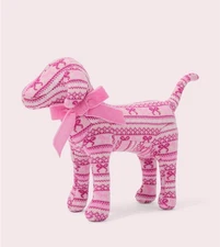 NEW 🎀 LoveShackFancy x PINK Plushie Dog Limited Edition Pretty Fairisle IN HAND