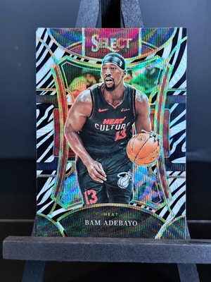 Bam Adebayo 2023 Panini Select #342 Zebra Prizm SSP Mezzanine 