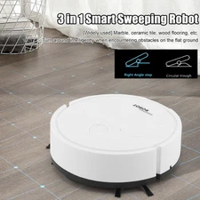 3-in-1 Mini Robot Vacuum Cleaner White – Smart Sweeping & Mopping Floor Cleaner