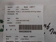 Driver Side View Mirror Power Heated Fits 02-07 LIBERTY 143085