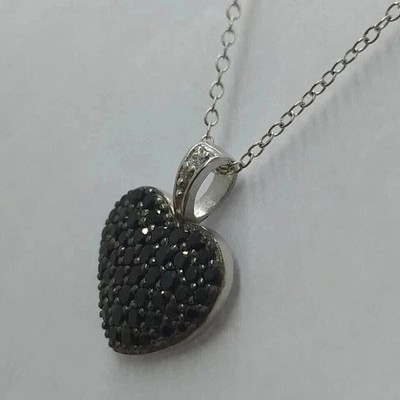 2Ct Round Cut Black Lab Created Men's Fancy Pendant 14K White Gold Plated