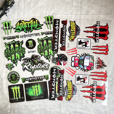 2 Whole Sheets MONSTER ENERGY Motorbike Cars Helmet Waterproof UV Stickers