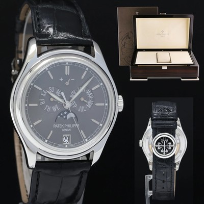 MINT Patek Philippe 5146P Platinum Annual Calendar Moon Phase 39mm Grey Dial