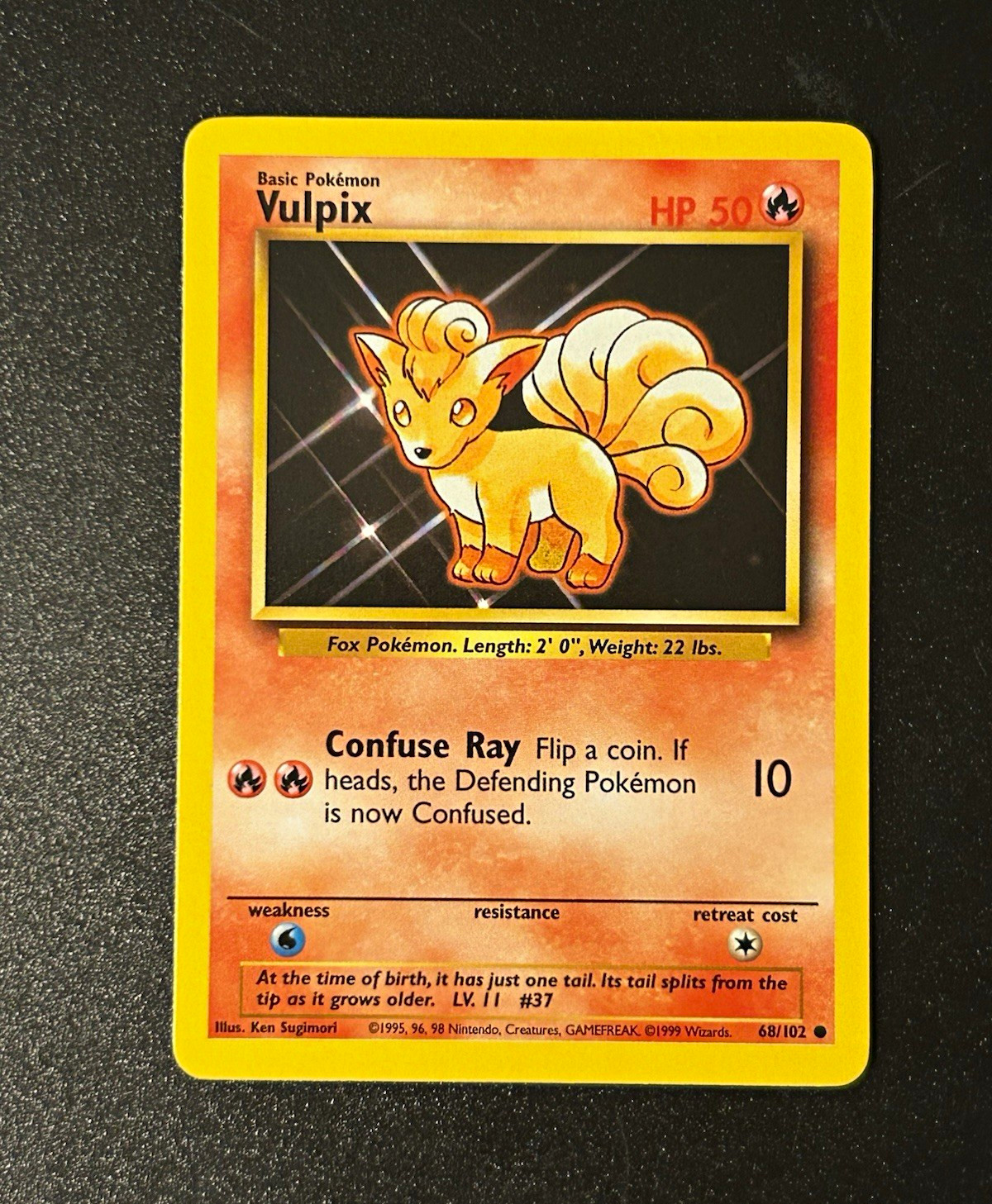 Pokémon TCG Vulpix 68/102 Pokémon Base Set Common VG