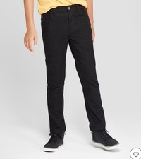 Cat And Jack Kids Balck Stretchy Skinny Jeans with Adjustable Waist NWT