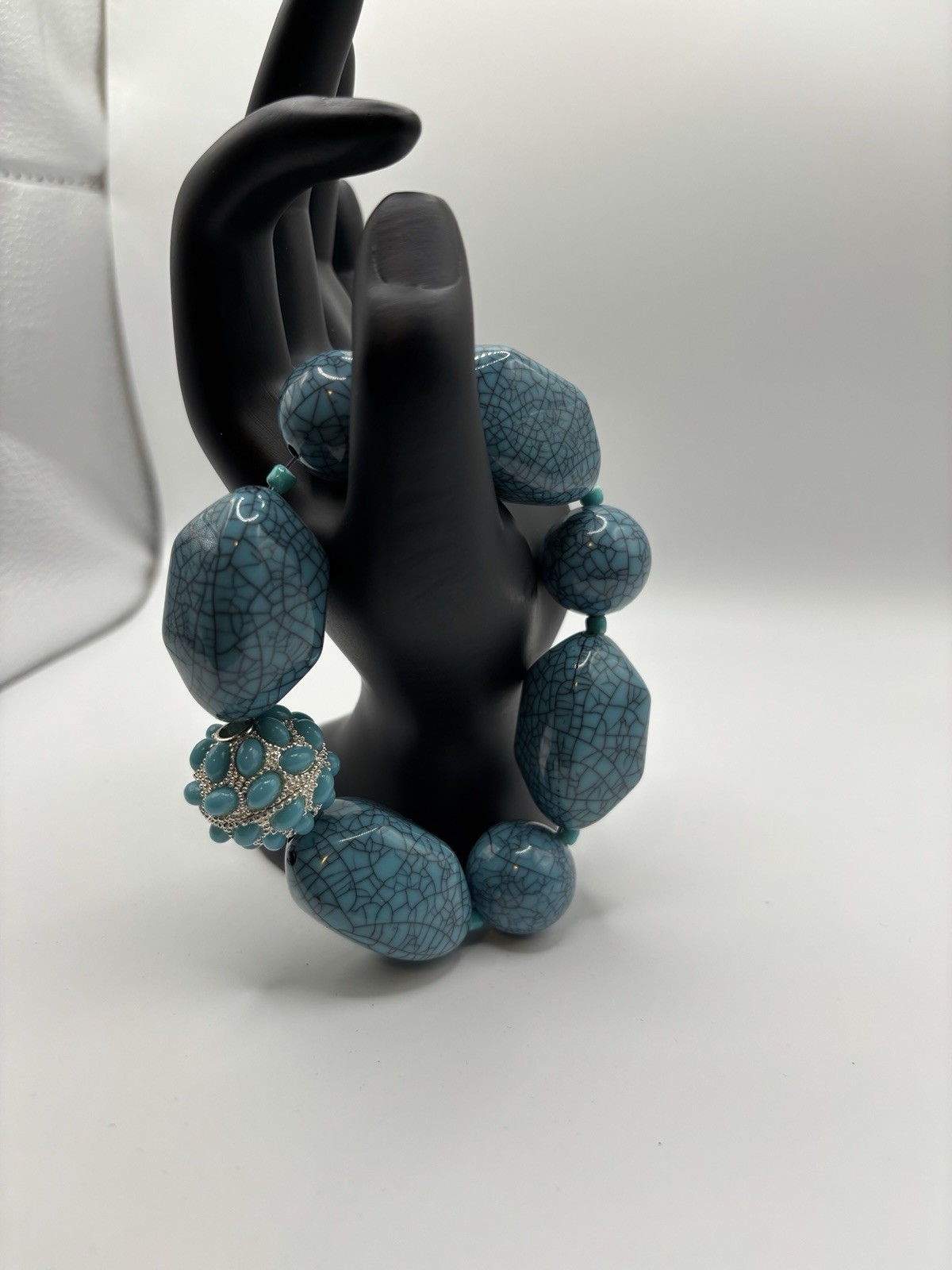 Vintage Large Hexagonal Rounded Shaped Turquoise … - image 1