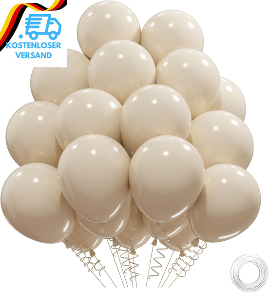 Luftballons Sandweiß, 31 StüCk Latex Luftballons, Luftballons Beige Matt, Sand W-image