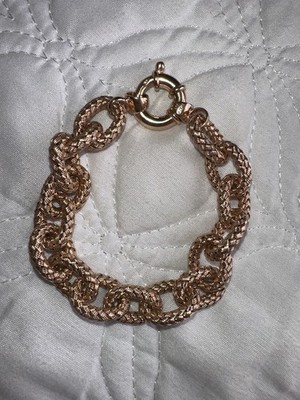 Jacmel Jewelry Vermeil Sterling Silver Cable Link Bracelet Italy