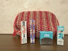 Image of Benefit 4 Piece Travel Size Holiday Essentials Gift Set with Bag – New