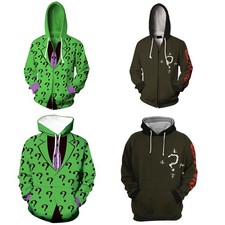 Batman Gotham Knight Riddler 3D Sudadera con Capucha Camisetas Superhéroe Sudadera Chaqueta Abrigo